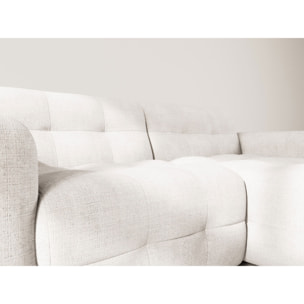 Diane - Canapé d'angle droit 4 places en velours texturé - Beige