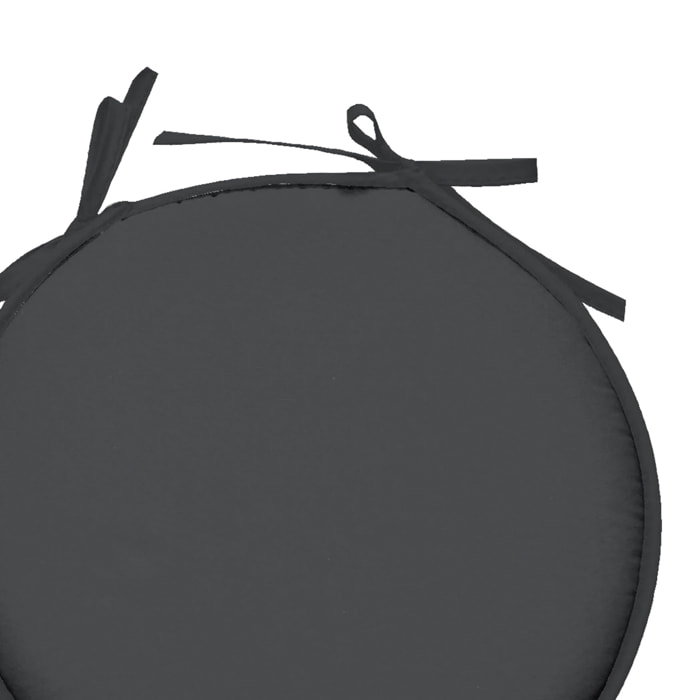 Galette de chaise ronde unie aux multiples couleurs - Gris anthracite