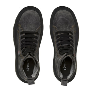 Stivaletti Superga Donna Nero 3051 ALPINA APEX COTTON DENIM DESTROYED