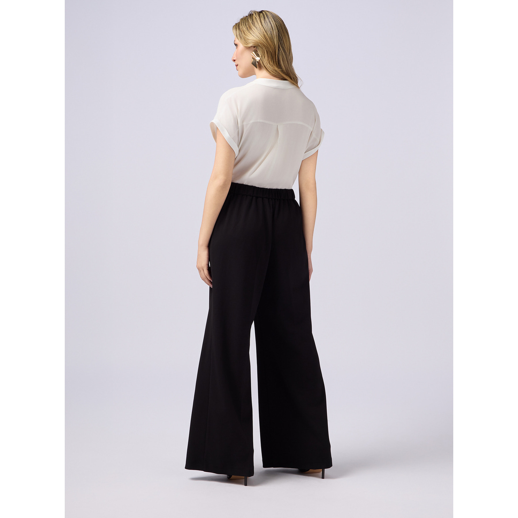 Oltre - Palazzo trousers in scuba fabric - Negro