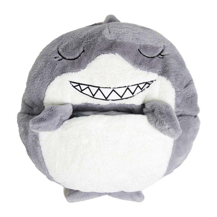 Sacco nanna trasformabile in cuscino, per bambini, Shark. Tocco morbido. Piccolo/S: 128x45 cm.