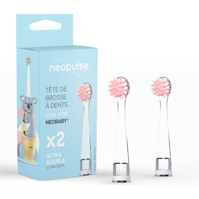 Brossette dentaire NEOPULSE x2 NEOBABY rose