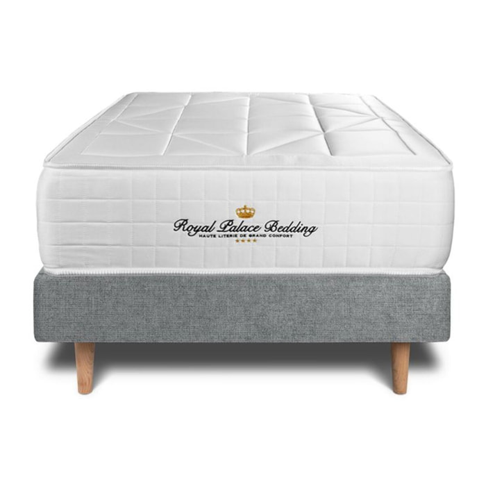Ensemble 1p - Matelas Ressorts ensachés et mémoire de forme - Maxi Epaisseur : 26cm - Confort : Équilibré - Tissu - Windsor