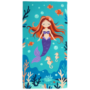 Serviette de plage microfibre enfant - Sirena - 70x140cm - 220g/m²