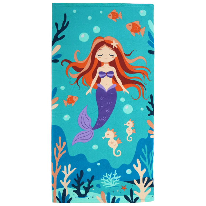 Serviette de plage microfibre enfant - Sirena - 70x140cm - 220g/m²