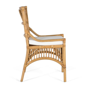 Silla de Rattan Natural 53 Cm Estilo Mediterráneo
