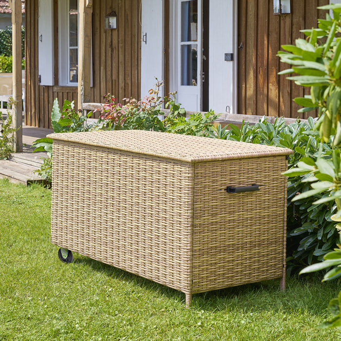 Coffre de rangement "Bayana" savana 159 x 76 x 82,5 cm en acier traité époxy