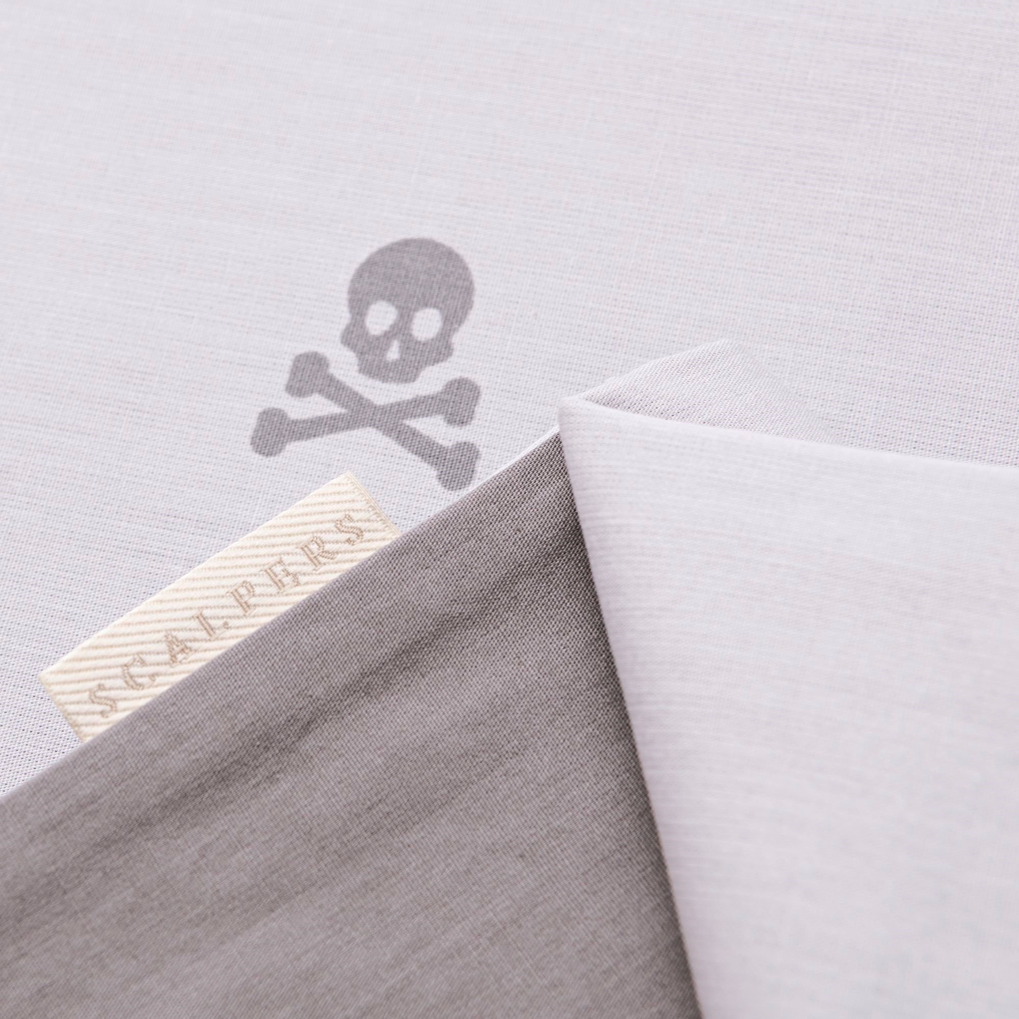 Set cama funda nórdicay 2 fundas almohada, 100% algodón, gris oscuro & gris claro calaveras scalpers home