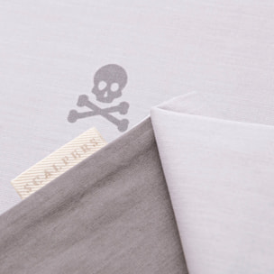 Set cama funda nórdicay 2 fundas almohada, 100% algodón, gris oscuro & gris claro calaveras scalpers home