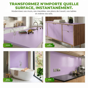 Rouleau adhésif décoratif Vinyle au Mètre - Lilas - Sticker Lavable Imperméable Mur Cuisine Meubles