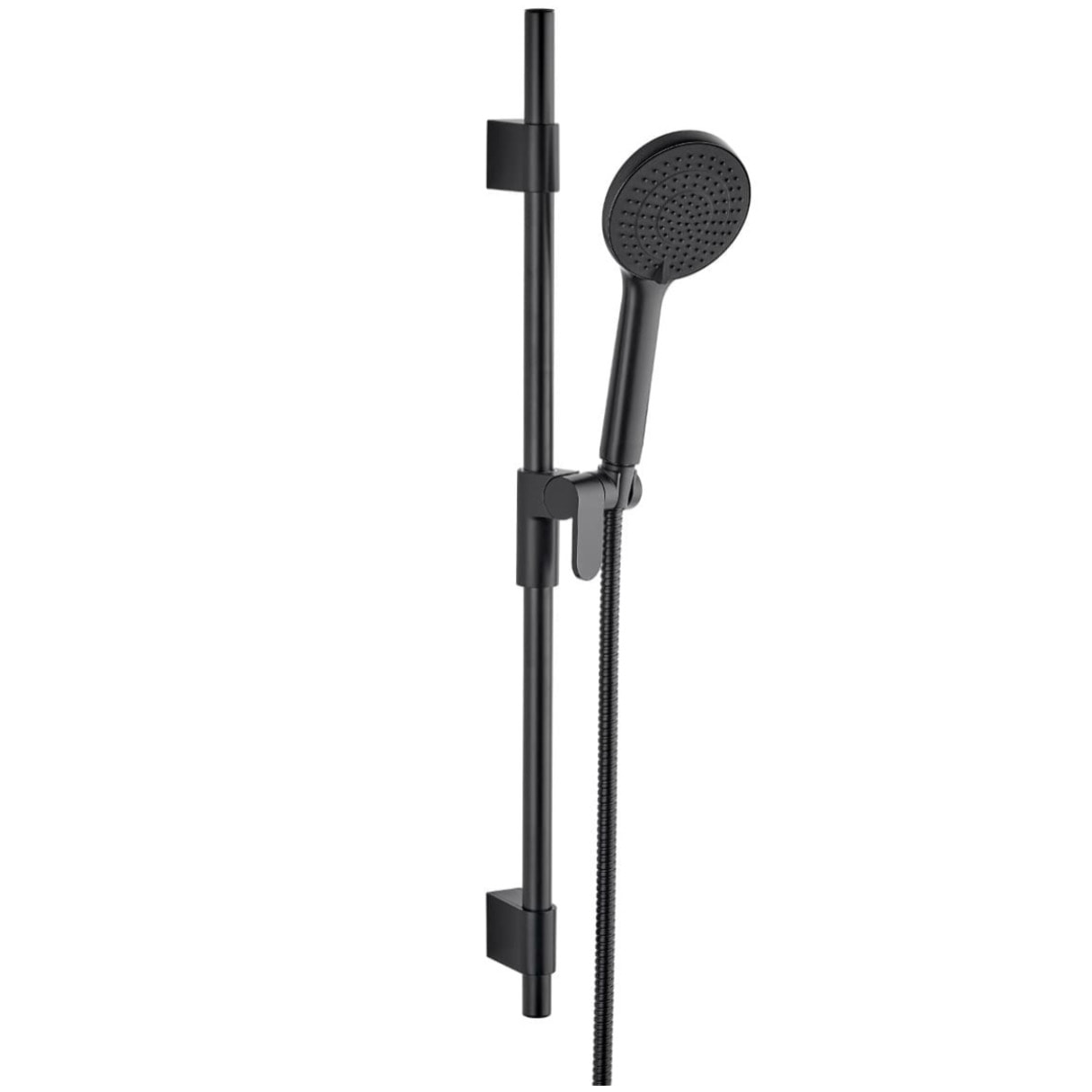 Set de douche style industriel - 3 fonctions, débit 7 l/min - tuyau flexible 70 cm, garantie 5 ans - noir mat