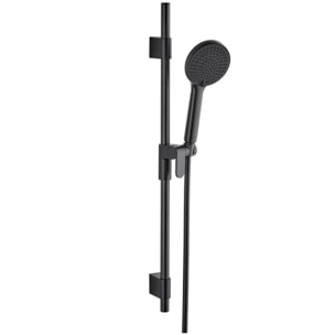 Set de douche style industriel - 3 fonctions, débit 7 l/min - tuyau flexible 70 cm, garantie 5 ans - noir mat
