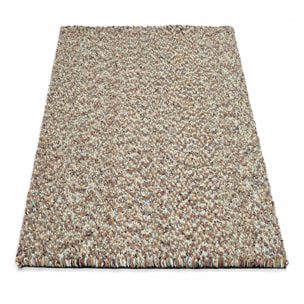 Tapis longs poils shaggy tissé en laine motif faux uni KABE