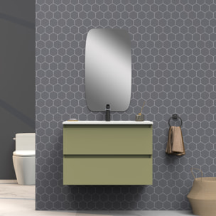 Ensemble de salle de bain IRONA 2C, 80cm, comprend lavabo et miroir