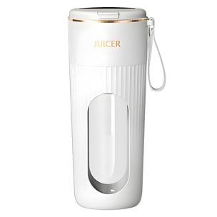 Batidora portátil AJ-01. 340ml con 14 cuchillas de acero, pantalla LCD e inicio de seguridad por doble click.
