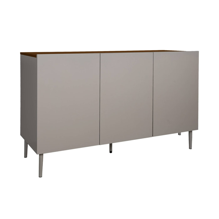 Buffet métal et décor bois 3 portes 120cm ASHTON