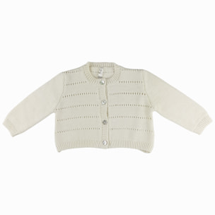 CARDIGAN TRICOT TRAFORATO LATTE