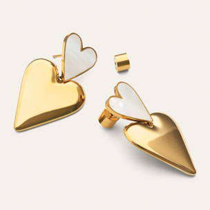 Pendientes Duo D'Amour Nácar Acero Baño Oro