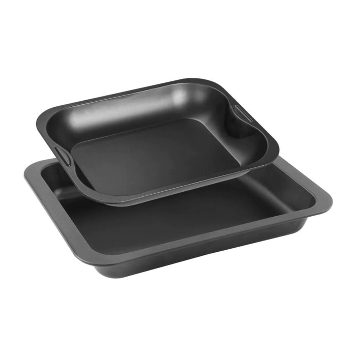 Ensemble de 2 plats de cuisson four rectangulaires 37 x 27 cm et 28 x 23 cm Zenker Special Cooking