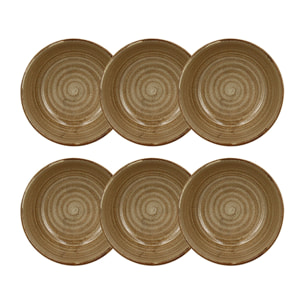 Lot de 6 bols 16,5cm en grès caramel TURBOLINO