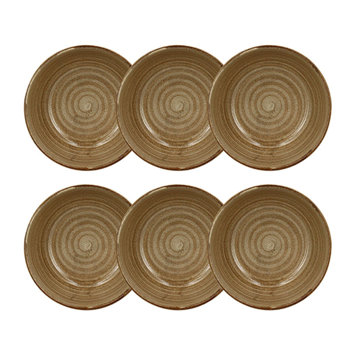 Lot de 6 bols 16,5cm en grès caramel TURBOLINO