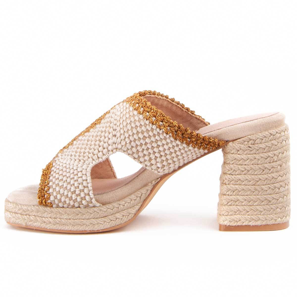 Sandalia De Tacón - Beige - Altura: 10 Cm