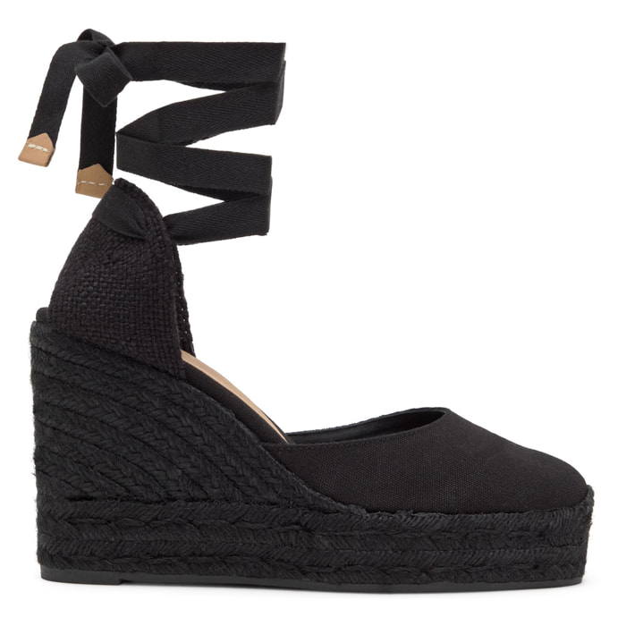 Alpargata cuña Carina negro mujer 11cm
