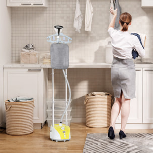 Plancha Vertical Vapor 1950W, Depósito de 2 L, 32g/min, Plancha de Vapor Vertical con Barra Telescópica, Listo en 38s,Colgador de Ropa, Centro de Planchado para Hogar Oficina, Amarillo