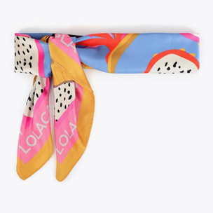 Sciarpa in raso con stampa tropicale