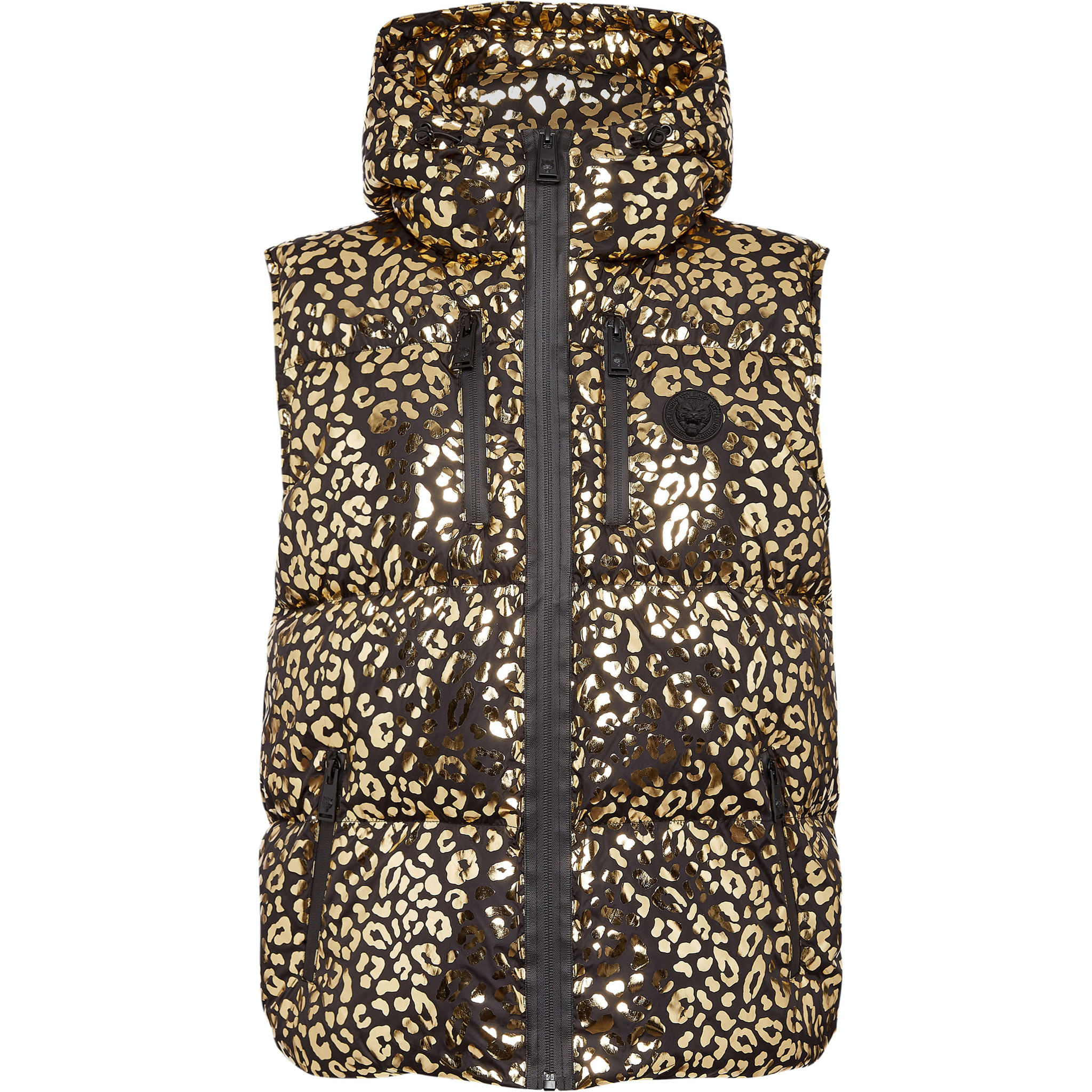 PLEIN SPORT Down Vest LEOPARD