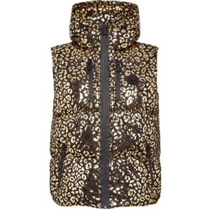 PLEIN SPORT Down Vest LEOPARD