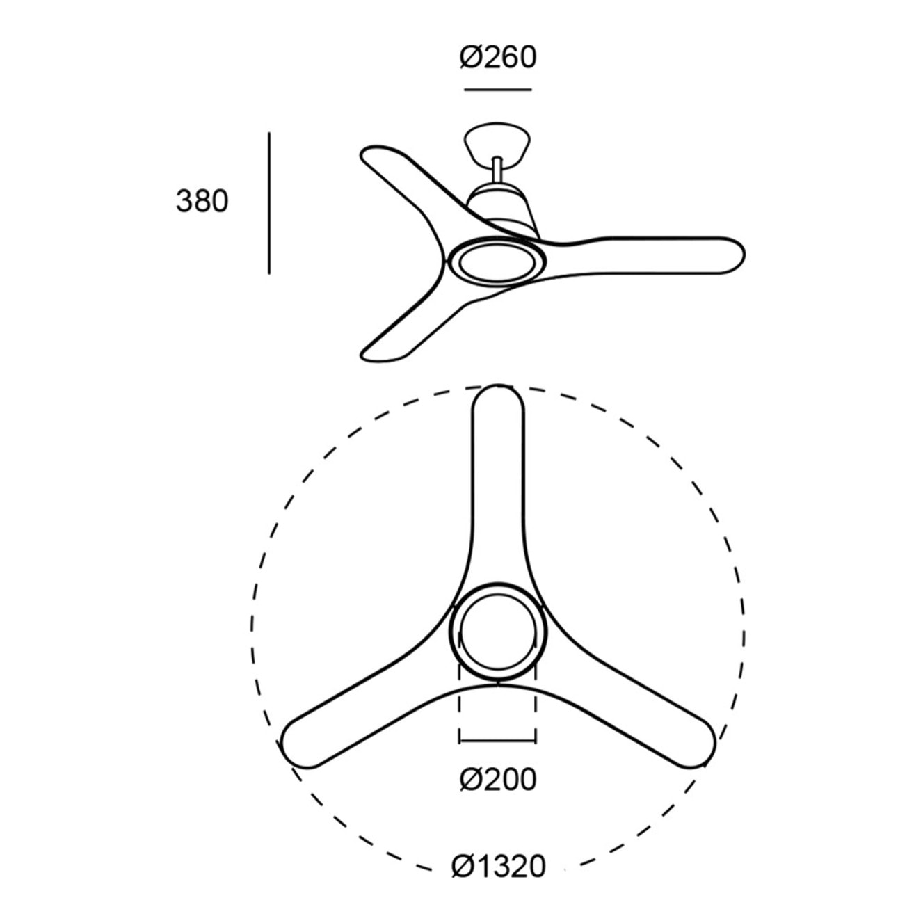 Forlight Ventilador IP20 Tiga LED 18.9W 3000K Blanco brillante Transparente