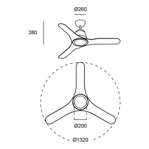 Forlight Ventilador IP20 Tiga LED 18.9W 3000K Blanco brillante Transparente