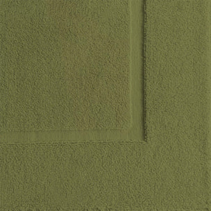 Tapis de bain pur coton 850 g/m² uni vert Vitae mousse