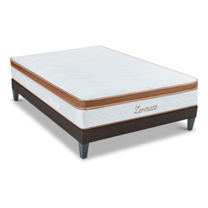 Ensemble Matelas Zermatt & Sommier KIT15, 31 cm, Mémoire de Forme avec Surmatelas, Technologie Tri-Lattes, Soutien Ferme