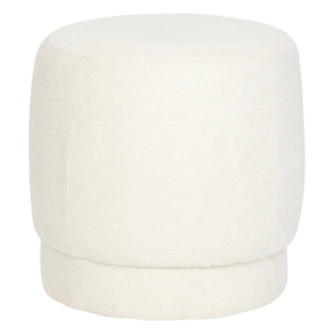 Pouf bouclette Amea blanc D39cm