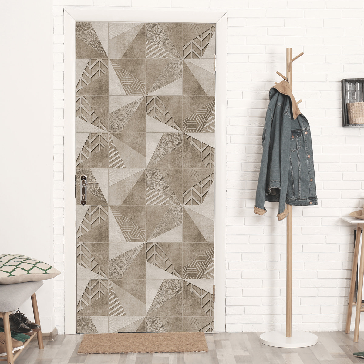 Stickers adhesivos de CERAMIKO - Geométrico sepia 100x100