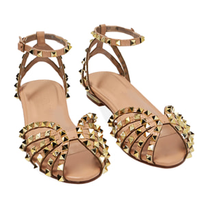 Ballerine borchiate nude