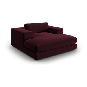 Méridienne "Tendance" en velours rouge foncé