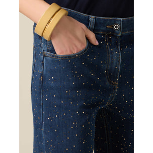 Oltre - Vaqueros regulares con cristales - Azul