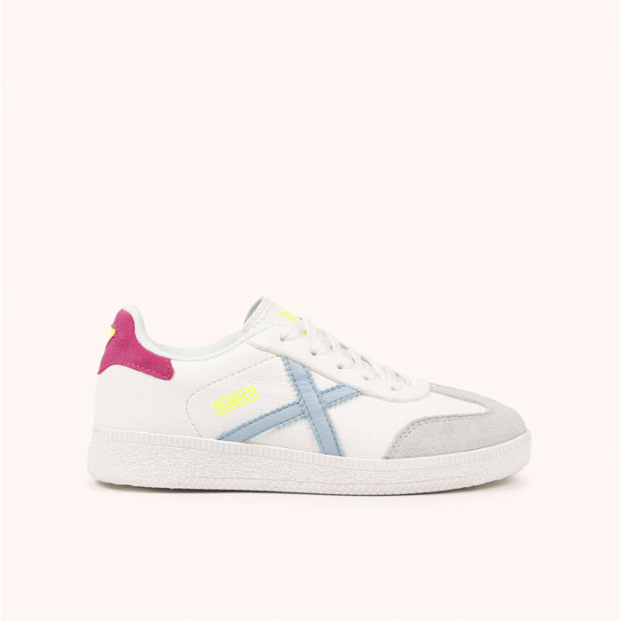 Zapatillas Infantiles Blancas con Cordones y Detalles Pastel MUNICH MINI BARRU 15