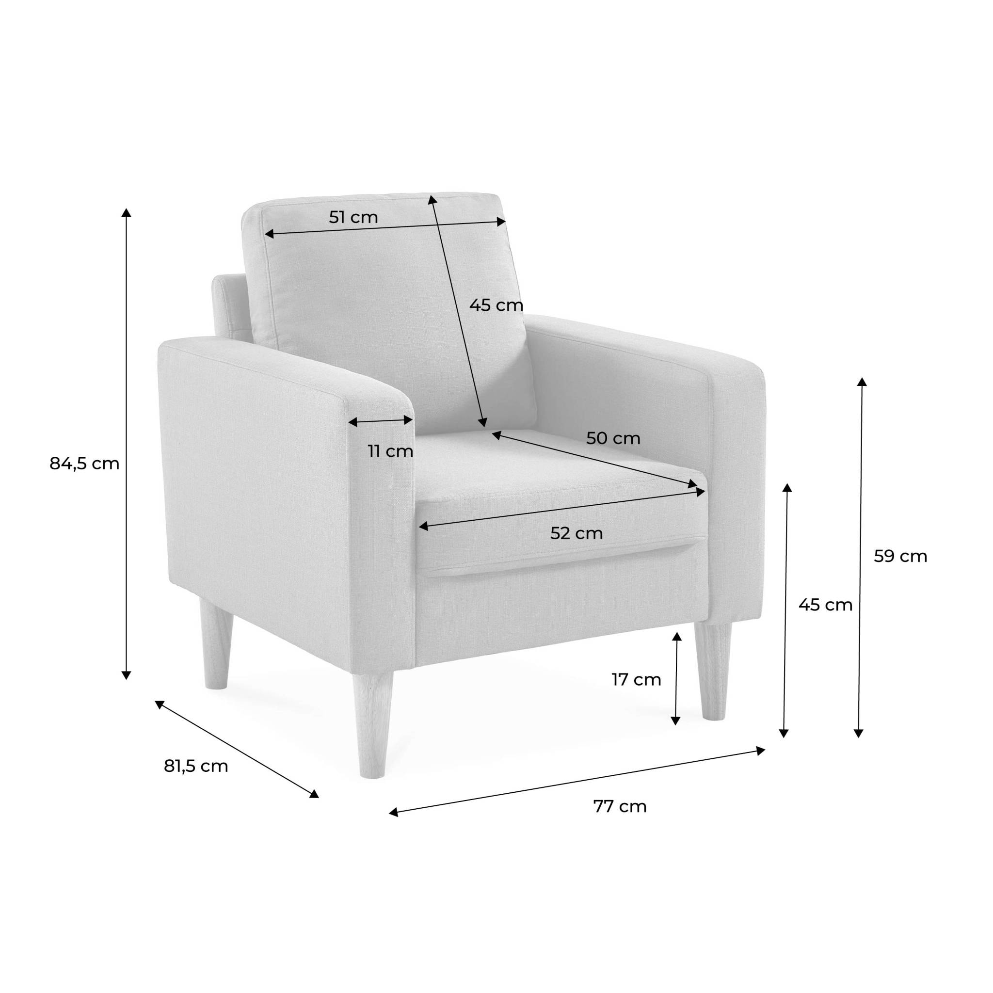 Fauteuil vintage bois d'hévéa velours BJORN