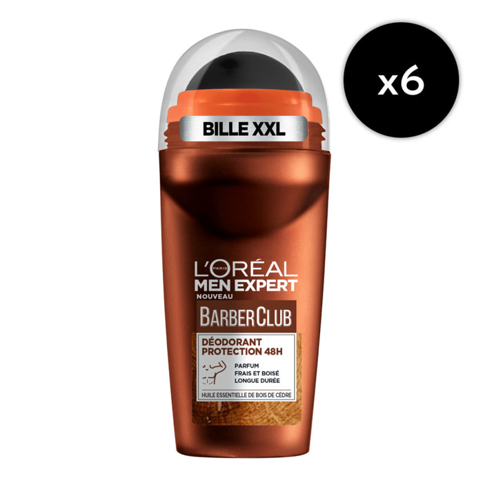 Lot de 6 - Déodorant Bille Protection 48h Men Expert BarberClub 50ml