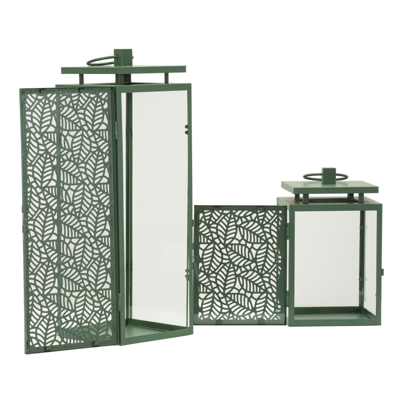 LANTERNE HALL COPPIA CM 15X14,5X41,5-15X14,5X24 (VETRO TEMPERATO)