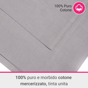 Coppia Federe 3 volani IPERSAN Puro Cotone Grigio