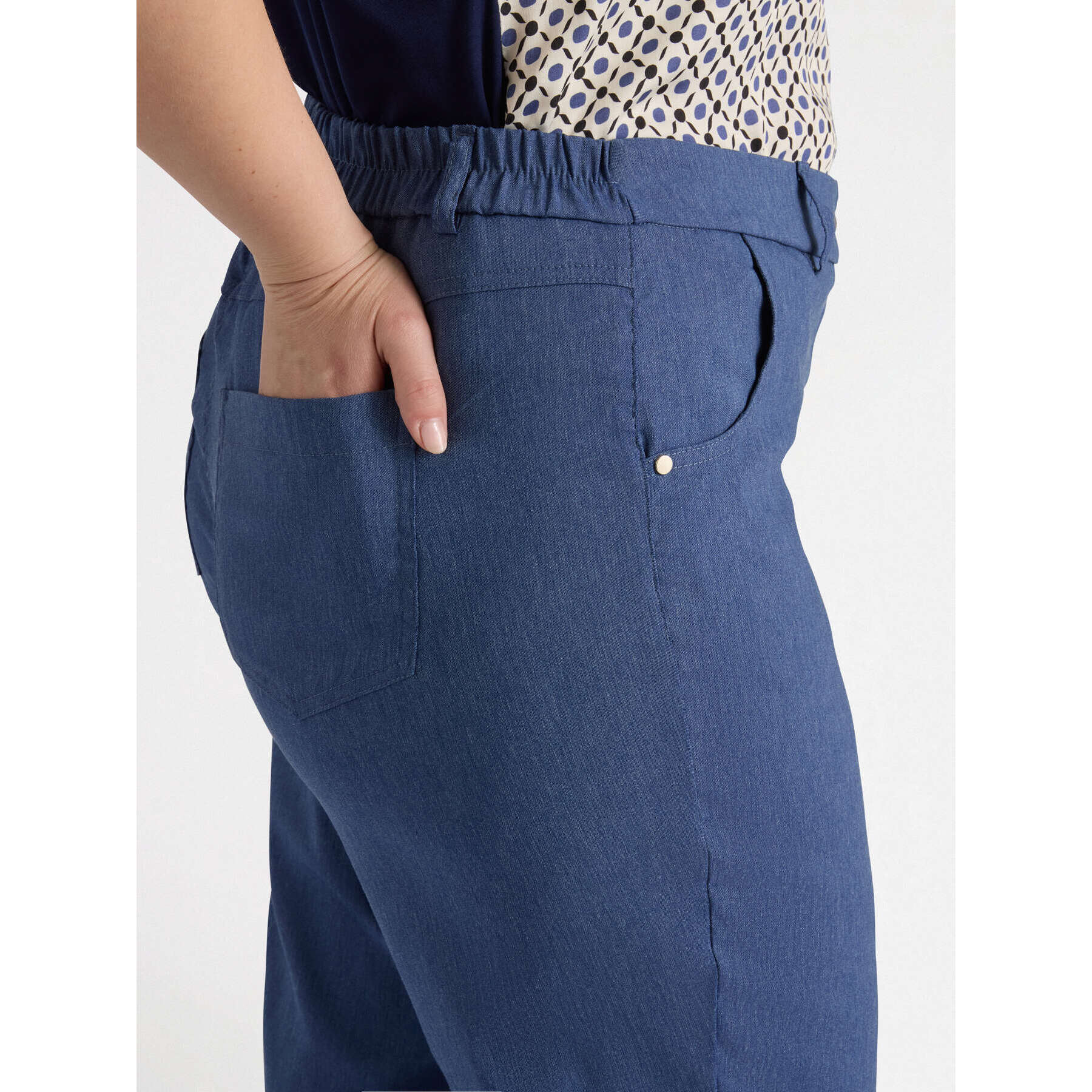 Fiorella Rubino - Pantalones rectos con bolsillos americanos - Azul