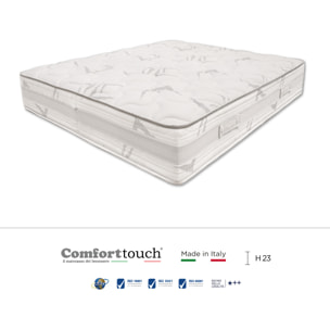 "Pink" H23 cm 160x190 2 guancioali Memory OMAGGIO sfoderabile in schiuma poliuretanica ad alta densità e Memory Foam con cristalli di gel