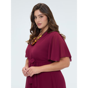 Fiorella Rubino - Vestito Dream in georgette con scollo a V - Fucsia