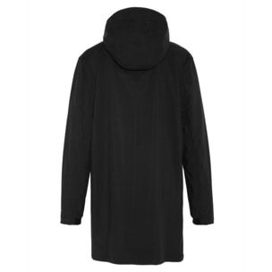 KIAN HOODED SHORT ZIPPERED JACKET IN SOFTSHELL WITH SCHOTT NYC EMBROIDERY ON CHEST 100% POLYESTER Nero