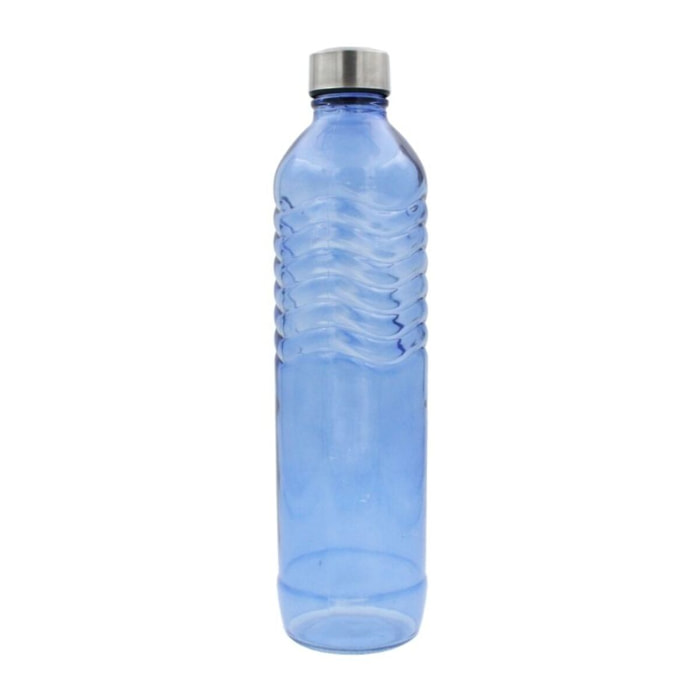 Bouteille bleue en verre coloré, GLOUPOP